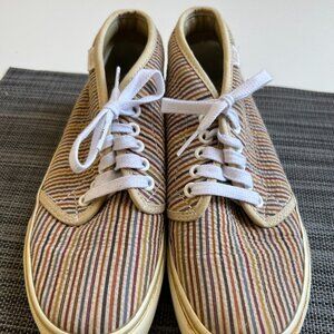 Vans chukka boot sneakers, striped multicolor seersucker. w7/m5.5. Gently worn.